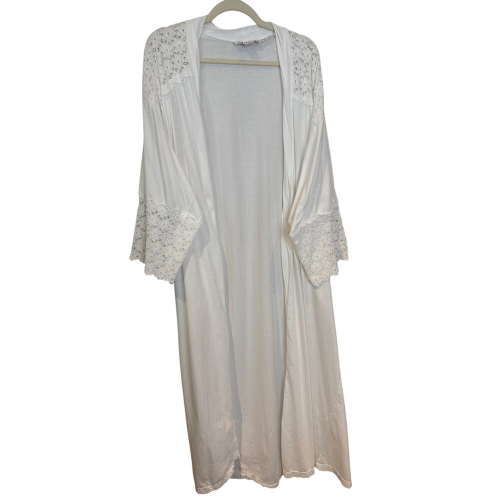 Vintage Priamo Neiman Marcus White Lace Duster Cardigan Small Cottagecore Bridal